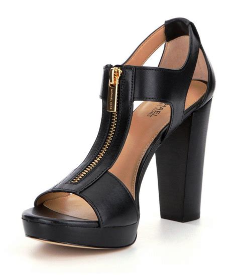 michael kors heels with zipper|michael kors block heel shoes.